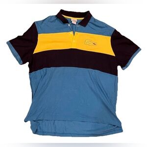 Vintage Lacoste Color Block Stripe Rugby Polo Shirt Size 8 Big Crocodile